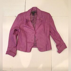 MetroStyle- Women’s 100% Mauve Leather Jacket